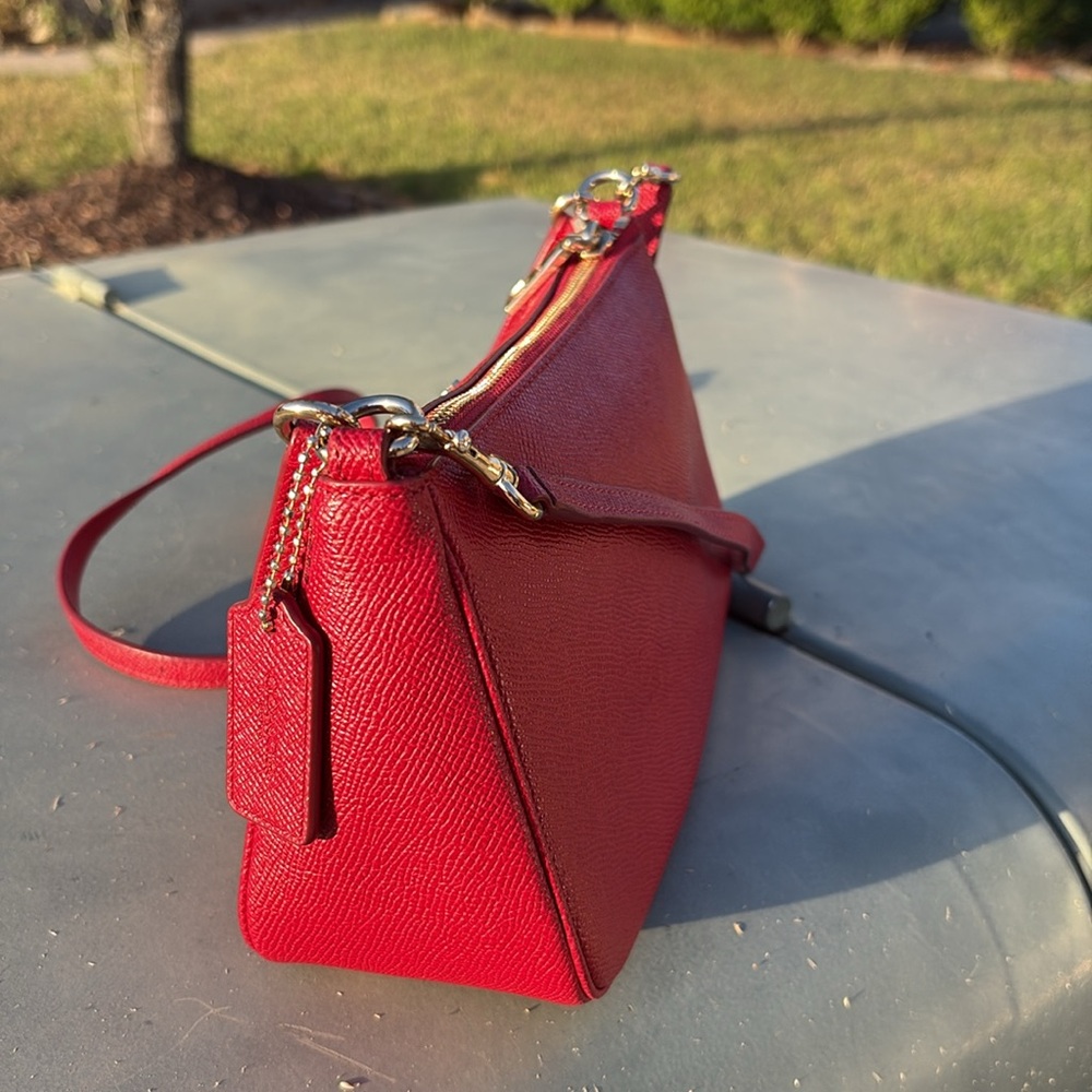 Coach Red Crossbody Bag with Gold Hardware - Picture 11 of 13